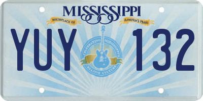 MS license plate YUY132