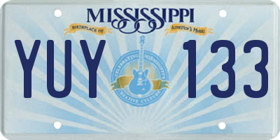 MS license plate YUY133
