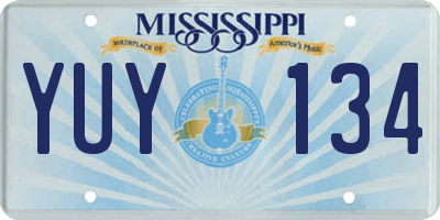 MS license plate YUY134