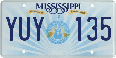 MS license plate YUY135