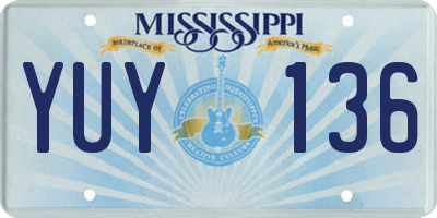 MS license plate YUY136