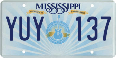 MS license plate YUY137