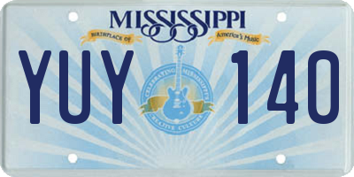 MS license plate YUY140