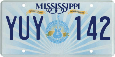 MS license plate YUY142