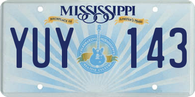 MS license plate YUY143