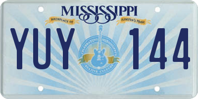 MS license plate YUY144