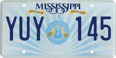 MS license plate YUY145