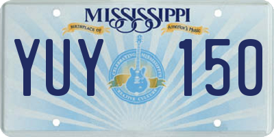 MS license plate YUY150