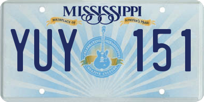MS license plate YUY151