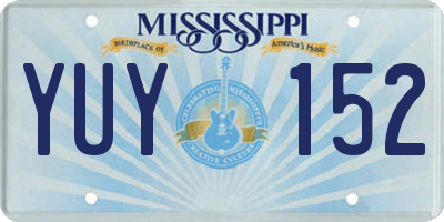 MS license plate YUY152