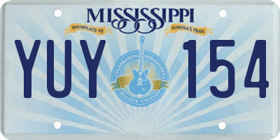 MS license plate YUY154