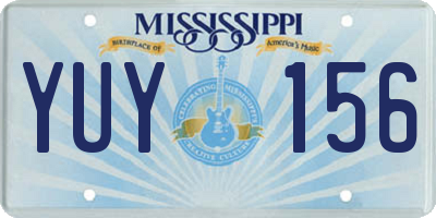 MS license plate YUY156