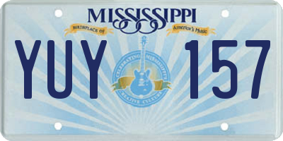 MS license plate YUY157