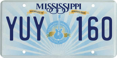 MS license plate YUY160