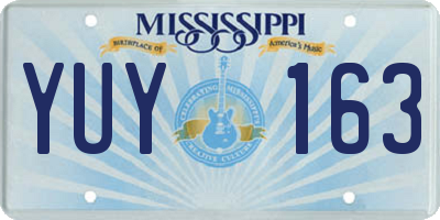 MS license plate YUY163