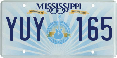 MS license plate YUY165