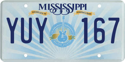 MS license plate YUY167