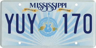 MS license plate YUY170