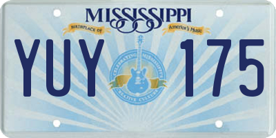 MS license plate YUY175