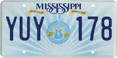 MS license plate YUY178