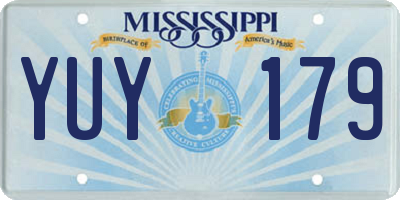 MS license plate YUY179