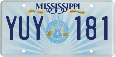 MS license plate YUY181