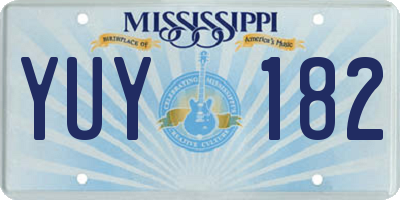 MS license plate YUY182