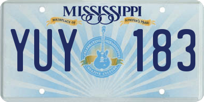 MS license plate YUY183