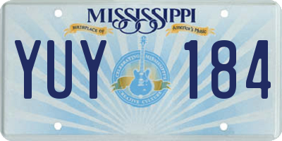 MS license plate YUY184