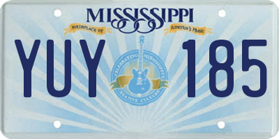 MS license plate YUY185