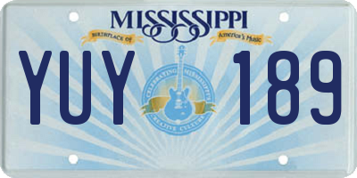 MS license plate YUY189