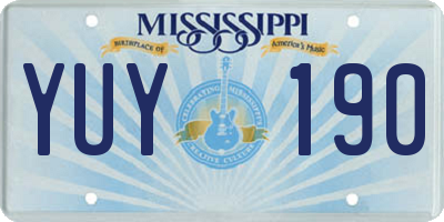 MS license plate YUY190