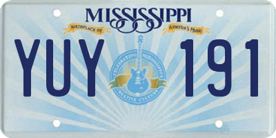 MS license plate YUY191