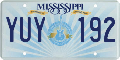 MS license plate YUY192