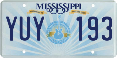 MS license plate YUY193