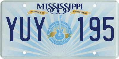 MS license plate YUY195