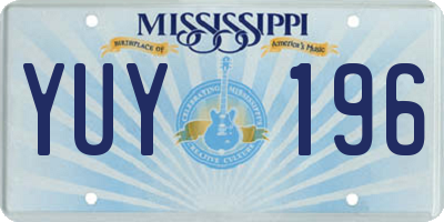 MS license plate YUY196