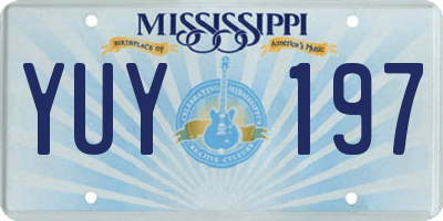 MS license plate YUY197