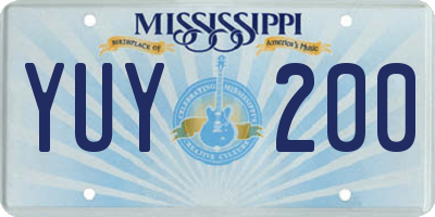 MS license plate YUY200