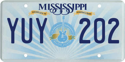 MS license plate YUY202