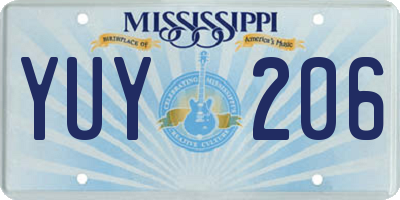 MS license plate YUY206