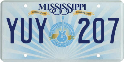 MS license plate YUY207