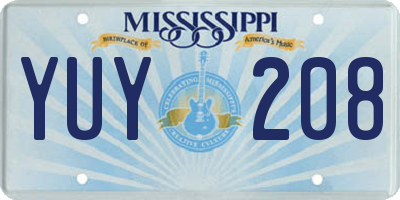 MS license plate YUY208