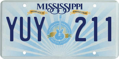 MS license plate YUY211