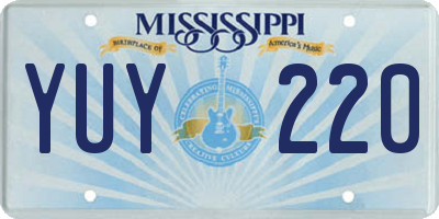 MS license plate YUY220