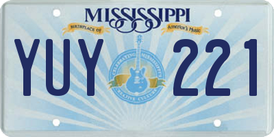 MS license plate YUY221