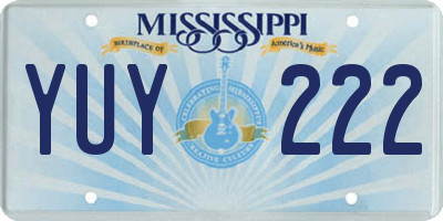 MS license plate YUY222