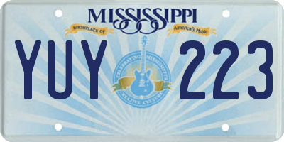 MS license plate YUY223