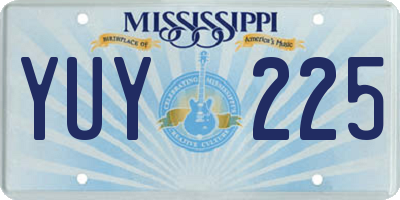 MS license plate YUY225