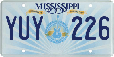 MS license plate YUY226